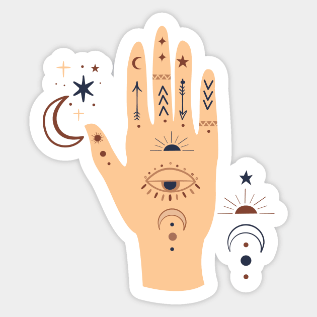 Mystical Hand Tribal Mystical Artifacts Sticker by Dear Fawn Studio